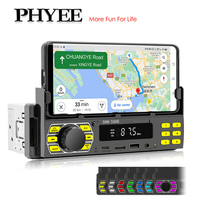 Radio samochodowe z Bluetooth 1 Din odtwarzacz MP3 głośnomówiowy A2DP typu C USB TF Aux pilot aplikacji uchwyt na telefon komórkowy System Audio jednostka główna D3400 1